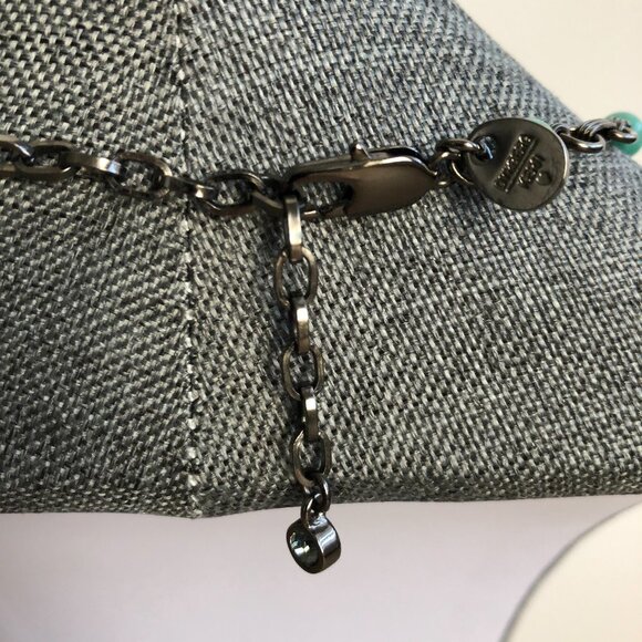 Dyrberg Kern Danish Designer Handcrafted Metal Beaded Necklace Blue Green Sz OS - Picture 8 of 8